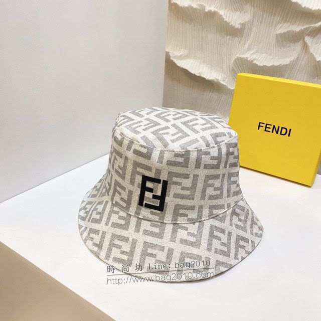 Fendi男女同款帽子 芬迪2021新款簡約印花漁夫帽遮陽帽  mm1203